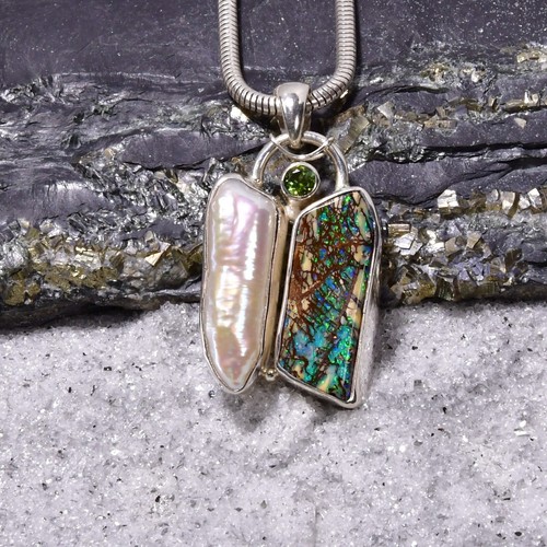 Opal anhänger 925er silber - opal,
