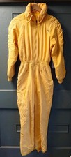 Vintage Olympia Damen Retro Komplett Skianzug Einteiler Overall Gelb Größe 38 