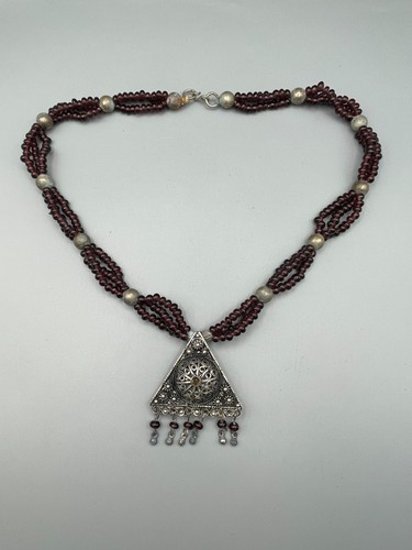 Antike granat perlenkette - antike,