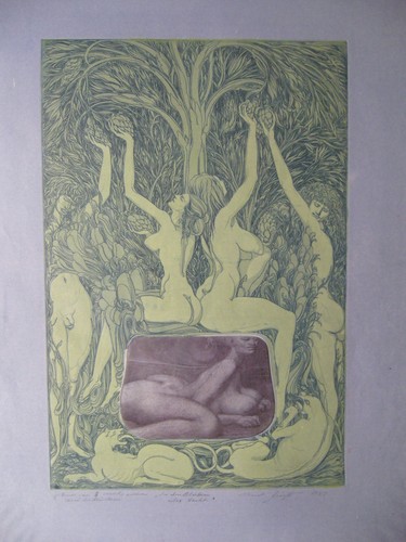 Ernst fuchs radierung nacht - ernst,