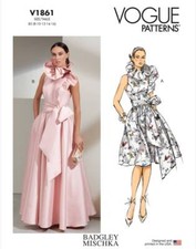 Schnittmuster Vogue 1861 Damenkleid, Designerkleid Badgley Mischka Gr. 34-50
