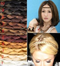 Haarband Zopf Stirnband geflochten Flechtzopf Haarschmuck Kunsthaar 10 Farben