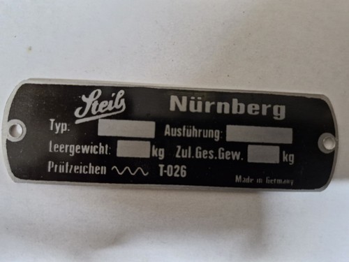 Typenschild für steib - für,