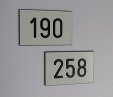 Kunststoff Schilder Zahlenschilder Ziffernschilder  Regalschilder 60mm x 40mm 
