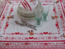 Stickvorlagen "Lustige Elche mit roten Nasen - für Tischdecke  u.a." Kreuzstich