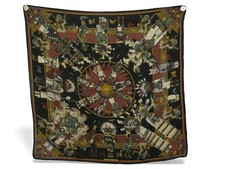 HERMES KACHINAS INDISCHER SCHAL KARIERT 90 AUS KASCHMIR & SEIDE CASHMERE...