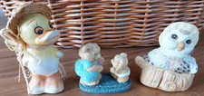 3 Figuren zum Hinstellen  Höhe ca  8 cm  6 cm  4,5 cm Ente Eule Teddy