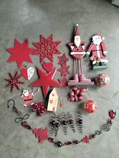 Weihnachtsdeco Konvolut in rot Anhänger Figuren Sterne Filz