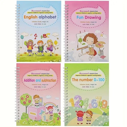 4pcs reusable magic copybooks - 4pcs,