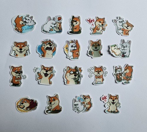 Aufkleber set hunde shiba - set,