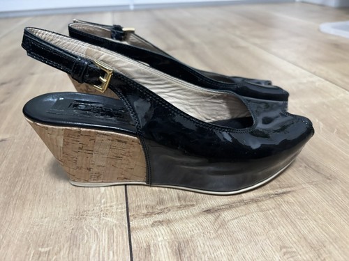 Schwarze lack pumps - pumps, keilabsatz