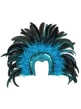 Federkopfschmuck Samba blau -