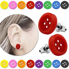 Ohrstecker Knöpfe Würfel Kitsch Retro verschiedene Farben Acryl Edelstahl
