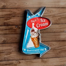 Blechschild Eis Pfeil LED