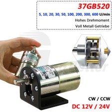 37GB520 Mini DC 12V 24V Metall Getriebemotor 5W Gleichstrom Motor 5RPM - 600RPM