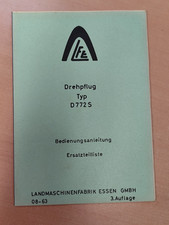 LFE Drehpflug Typ D772 S Bedienungsanleitung Ersatzteilliste MK8