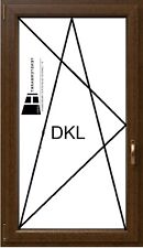 Fenster Kunststoff innen/außen Nussbaum - 1 flügelig Dreh-Kipp PVC Fenster