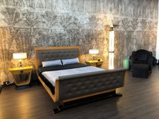 Bett mit 2 Nachtkästchen Original Art deco 1940er Jahre restauriert