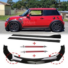 Für Mini MIni Cooper Frontspoiler Spoiler Lippe + Seitenschweller + Stützstange