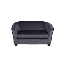 Kindersofa 2-Sitzer Grau Samt