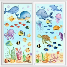 Meerestiere Fensterbilder Selbstklebend Unterwasserwelt Badezimmer Aufkleber