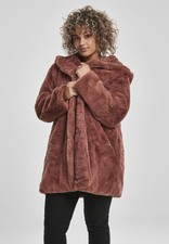 Ladies hooded teddy coat - ladies,