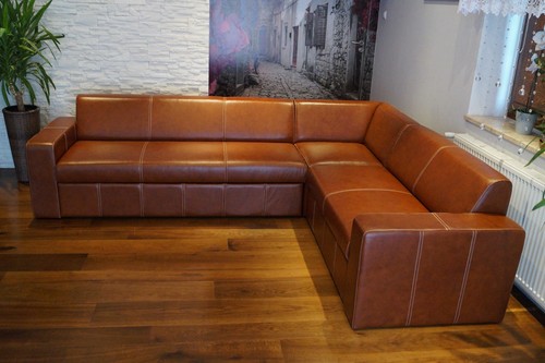 Braun echtleder ecksofa echt - ,