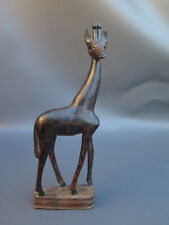 Holzfigur Holz Giraffe auf