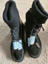 Stiefeletten Boots Stiefel Strick Schwarz Blau Braun Mustermix Neu! Größe 38