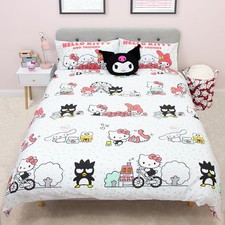 Hello Kitty Seltene Bettbezug Set Doppel 2 in 1 Design Polycotton Katzen Mädchen