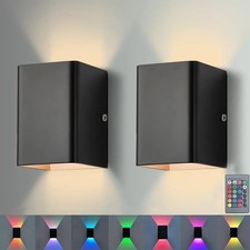 2x RGB Wandlampe Cube Würfel LED Wand Leuchte Lampe Up Down Flur Innen Zimme 5W，