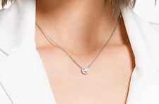 Swarovski Kette Damen  Anhänger Rundschliff, Weiß, Rhodiniert NEU