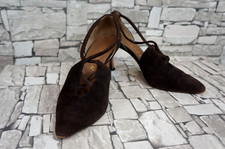 PETRA ITALY DAMEN ECHT LEDER FEST PARTY SLING PUMPS MOCCA BRAUN 38