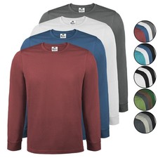 Herren Langarmshirt 4er Set Longsleeve Basic Oberteil Einfarbig Männer Rundhals 