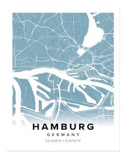 Hamburg Stadtplan Wandkunst
