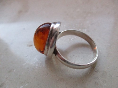 Bernstein silber ring - bernstein,