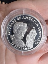 Cook Island 10 Dollar SilberMünze1990, 500 Years of America 1492 - 1992