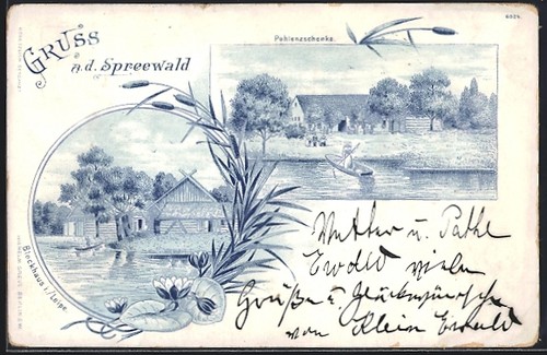 Lithographie leipe spreewald - lithographie, /spreewald