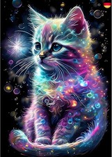 MXJSUA Lila Katze Diamond Painting, 5D Diamant Painting Kits Bilder für 
