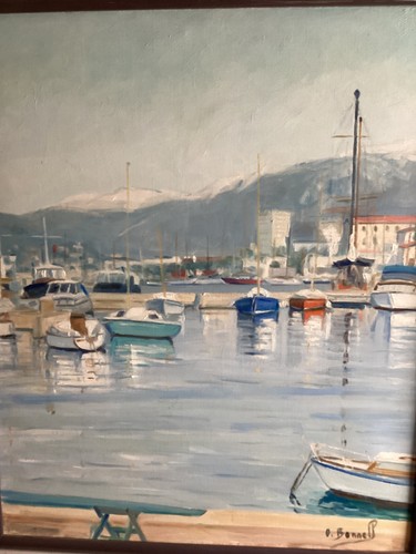 ölgemälde hafen von toulon - hafen,