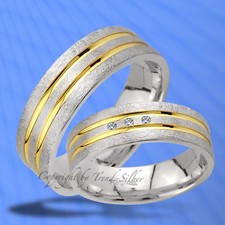 2 st. Trauringe Verlobungsringe  GOLD PLATIERT  J174-3