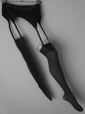 SWISS MADE Fogal Luxus Straps Strumpfhose Grösse Large schwarz!