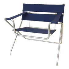 Tecta Klappsessel D4E Bezug Cora Dunkelblau Gestell Edelstahl Wetterfest