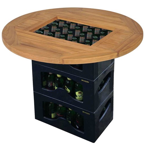 Teak bierkastentisch 70cm - bierkastentisch,