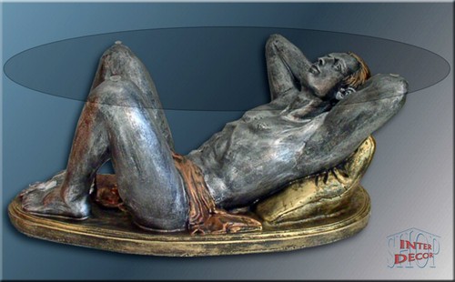 Couchtisch glastisch mannfigur - couchtisch,