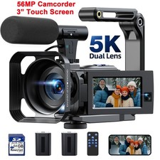 5K Doppelobjektiv Videokamera 56MP Camcorder WiFi 16XDigitalzoom Vlogging Kamera
