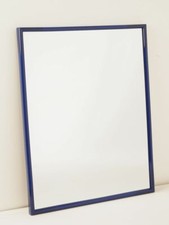 Spiegel Wandspiegel Kunststoffrahmen Bad Flur blau schlicht 41 x 51 cm