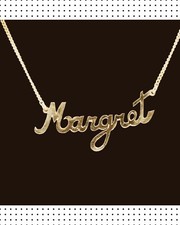 333/- 8 KT Gelbgold, Namens Kette Margret, 42 cm lang, guter Zustand