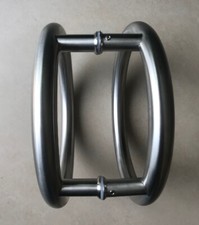 Conmetall Glastür Stoßgriff RUND Doppel-Set CONNEX Edelstahl/satin Ø 250 NEU+OVP