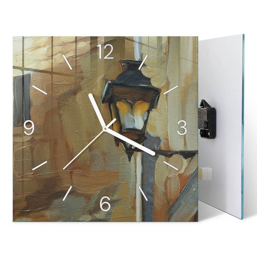 Quadratische glas wanduhr aus - quadratische, glas-wanduhr